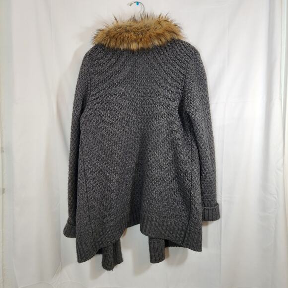 Joie Faux fur sweater cardigan coat wool yak blend - Picture 11 of 11